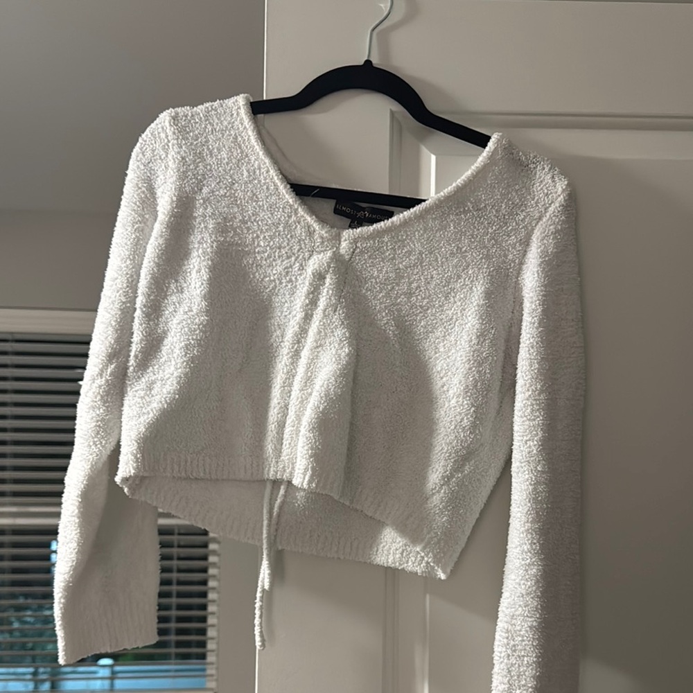White Cropped Sweater